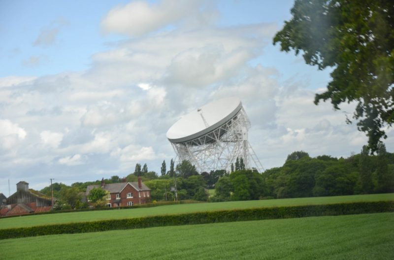 Along the road approaching Jodrell Bank 
Trip in 2013, Photo by Mike McRoberts 
Link-words: JodrellBank2013 UKPlaces