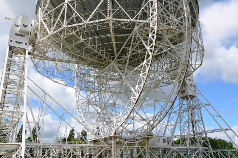 Under the Jodrell Bank Dish 
Society trip 2013 Photo by Mike McRoberts 
Link-words: JodrellBank2013 UKPlaces