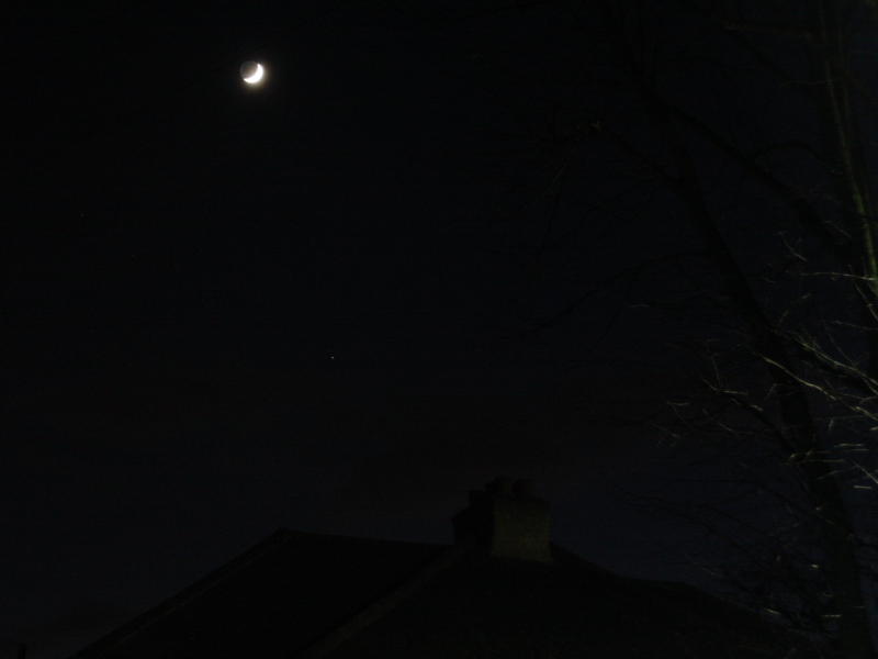 The Moon and Mars over my rooftop
Link-words: Moon Martian